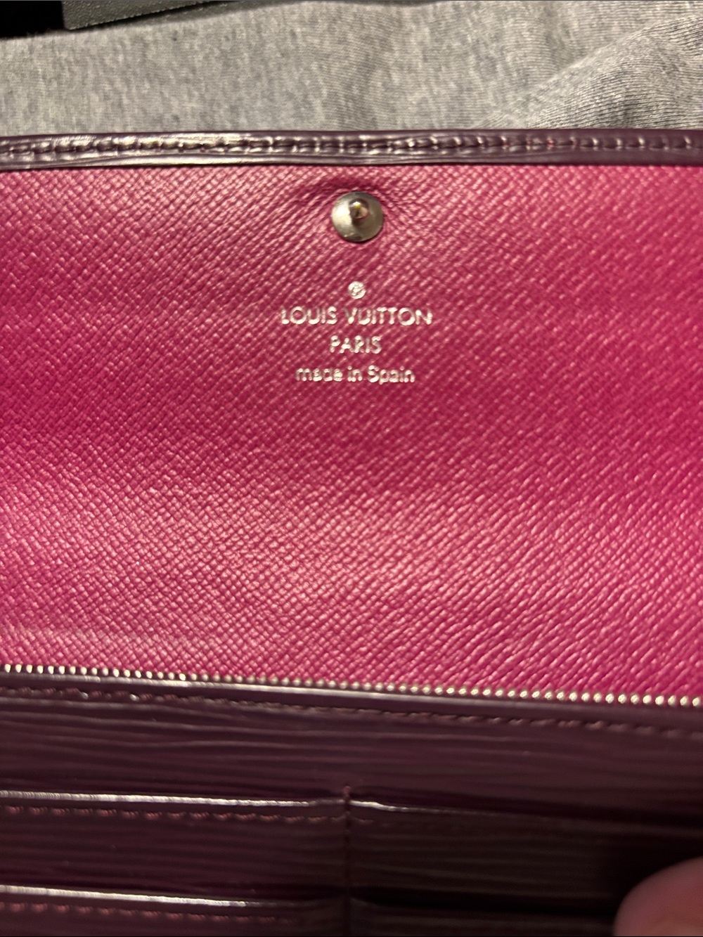 Louis Vuitton Epi Plum Textured Leather Wallet - Picture 10 of 12